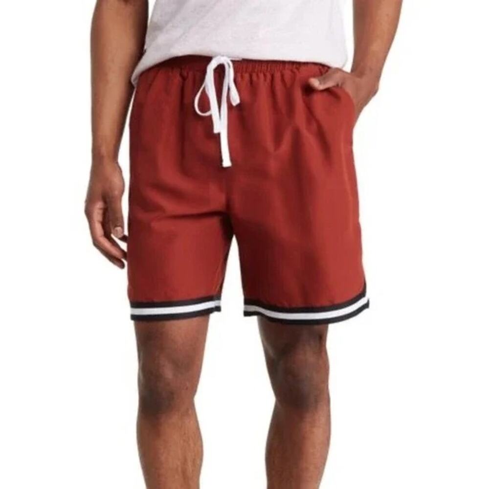 ABOUND NWT $30 Men's Athletic Elastic Waist Rust Shorts Size M